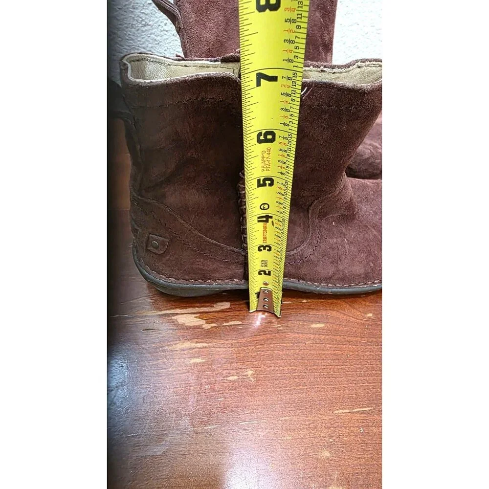 Ugg Neevah Brown Suede Shearling-Lined‎ Ankle Boots Grunge Winter Women Size 6M